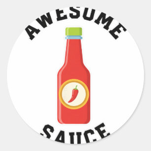 Chicken Awesome Sauce Bottle  Classic Round Sticker