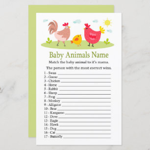 Chicken Baby Animals Name Game