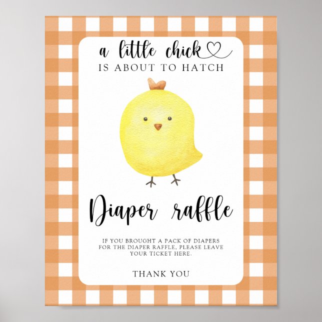 chicken baby shower - diaper raffle poster (Front)
