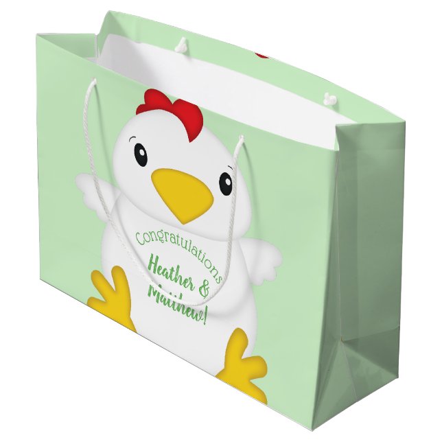 Chicken Baby Shower Farm Large Gift Bag (Back Angled)
