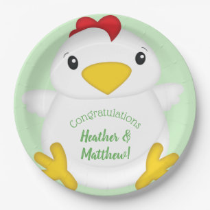 Chicken Baby Shower Farm Paper Plate