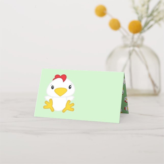 Chicken Baby Shower Farm Place Card (Front)
