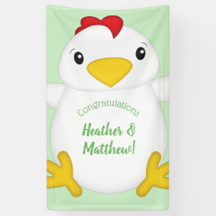 Chicken Baby Shower Green Banner