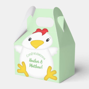Chicken Baby Shower Green Favour Box