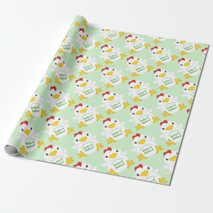 Chicken Baby Shower Green Wrapping Paper