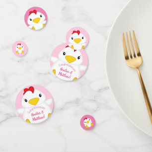 Chicken Baby Shower Pink Confetti