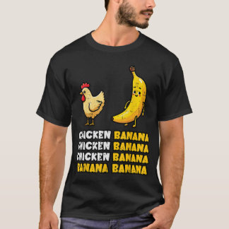 Chicken Banana Dance Funny Fruit Meme Girls  Women T-Shirt
