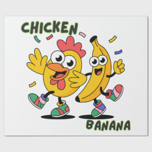 CHICKEN BANANA DANCE WRAPPING PAPER