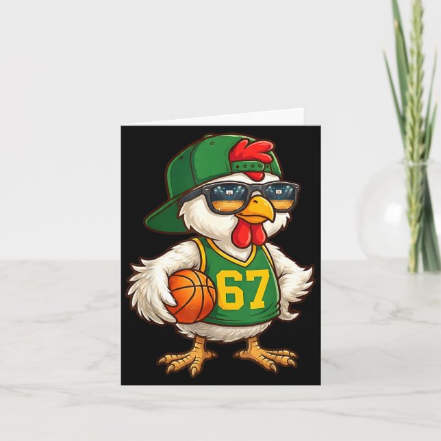 Chicken Basketball 67 Gen Alpha Slang Srts Men Boy Card (Front)