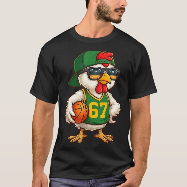 Chicken Basketball 67 Gen Alpha Slang Srts Men Boy T-Shirt (Front)