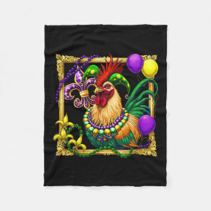 Chicken Beads Mardi Gras Carnival Farming Farmer A Fleece Blanket