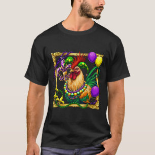 Chicken Beads Mardi Gras Carnival Farming Farmer A T-Shirt