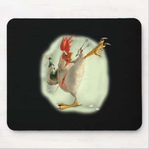 Chicken Beer Karate Kick Cool Chicken Funny Chicke Mouse Pad