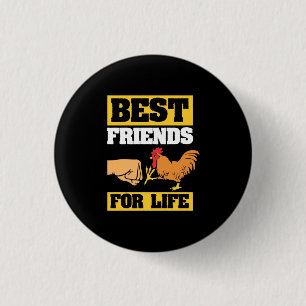 Chicken Best Friends For Life 3 Cm Round Badge