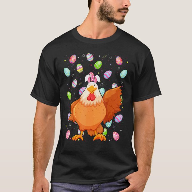 Chicken Bird   Easter Egg Funny Chicken Easter Sun T-Shirt (Front)