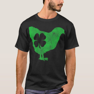 Chicken Bird Hen Shamrock St  T-Shirt