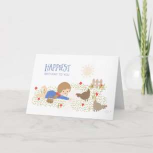 Chicken Birthday Farmhouse Animal Nostalgia Card