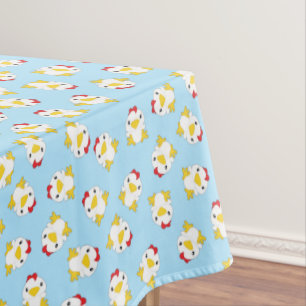Chicken Birthday Party Blue Tablecloth