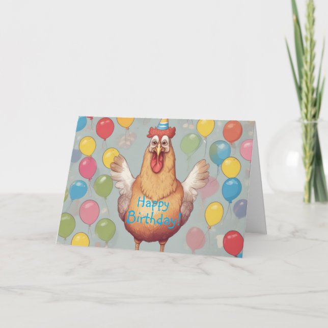 Chicken Birthday Party Card (Front)