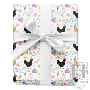 Chicken Birthday Wrapping Paper