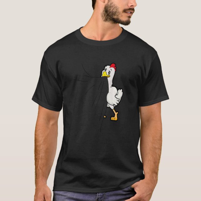 Chicken Biting  Cute Chicken Animal Chicken T-Shirt (Front)