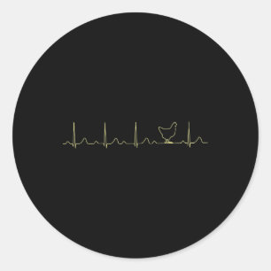 Chicken Block Longer Longer Longer Drop Heart Rhyt Classic Round Sticker