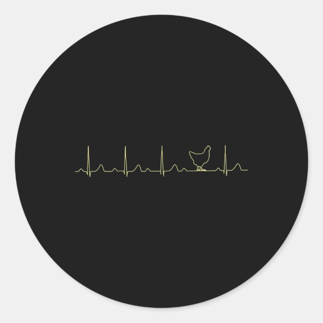 Chicken Block Longer Longer Longer Drop Heart Rhyt Classic Round Sticker (Front)