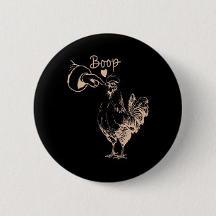 Chicken Boop Christmas Farm Animal Xmas Chicken Pa 6 Cm Round Badge