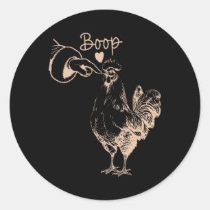 Chicken Boop Christmas Farm Animal Xmas Chicken Pa Classic Round Sticker