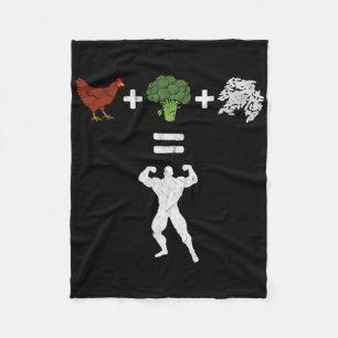 Chicken Broccoli Rice Bodybuilding Diet Funny Spor Fleece Blanket