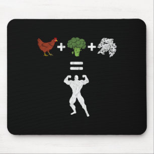 Chicken Broccoli Rice Bodybuilding Diet Funny Spor Mouse Pad
