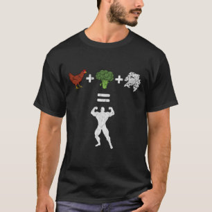 Chicken Broccoli Rice Bodybuilding Diet Funny Spor T-Shirt