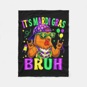 Chicken bruh mardi gras boys girls kids carnival fleece blanket
