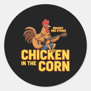 Chicken Brushy One String, Chicken Classic Round Sticker
