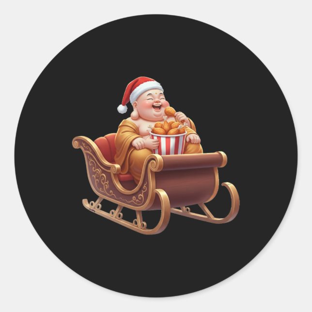 Chicken Buddah  Classic Round Sticker (Front)