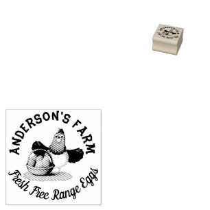 Chicken Business Funny Custom Family Farm Egg Rubber Stamp