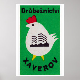 Chicken Business - Matchbox Print - Czech Wall Art