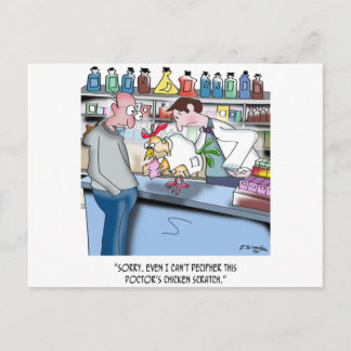 Chicken Can’t Decipher Doctor’s Chicken Scratch Postcard