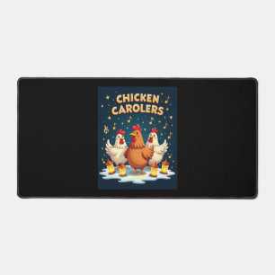 Chicken Carolers Desk Mat