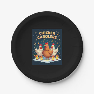 Chicken Carolers Paper Plate
