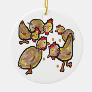 Chicken Ceramic Ornament