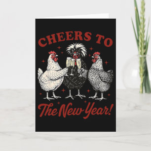 Chicken Cheers To The New Year Card