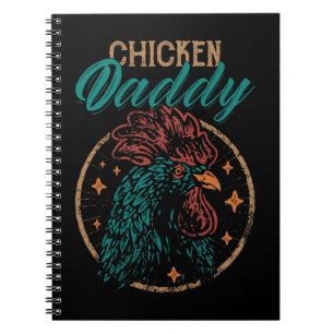 Chicken Chick Mens Vintage Chicken Daddy Funny Pou Notebook
