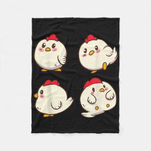 Chicken Chickens - Cute Kawaii Anime Kawaii Japan  Fleece Blanket
