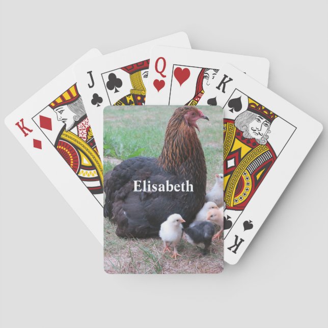 chicken, chicks, chickens, chick, animal, bird, pl playing cards (Back)