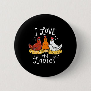 Chicken Chicks Eggs Farmer Funny Gift 6 Cm Round Badge