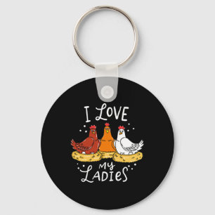 Chicken Chicks Eggs Farmer Funny Gift Key Ring