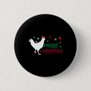 Chicken Christmas 6 Cm Round Badge
