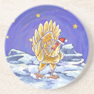 Chicken Christmas Coaster