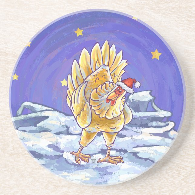 Chicken Christmas Coaster (Front)